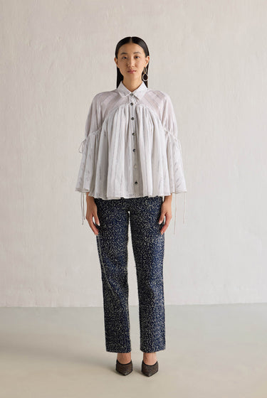 LUREX PLEATED SHIRT