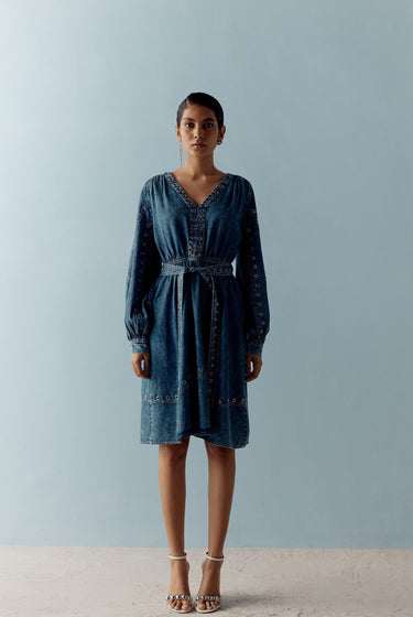 WASHED DENIM DRESS