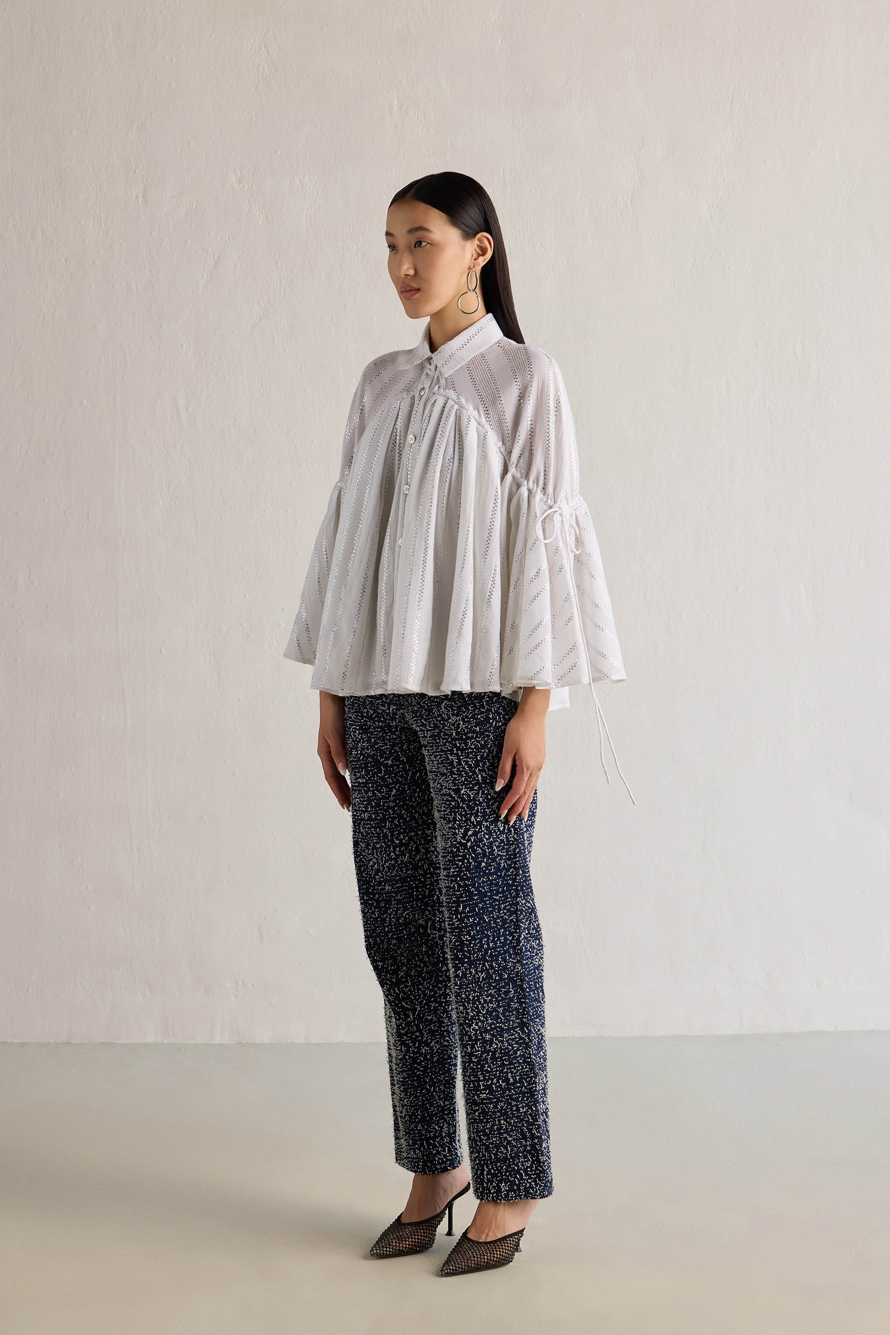 LUREX PLEATED SHIRT