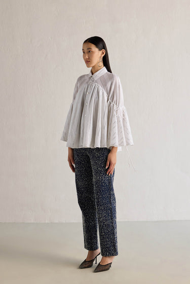 LUREX PLEATED SHIRT