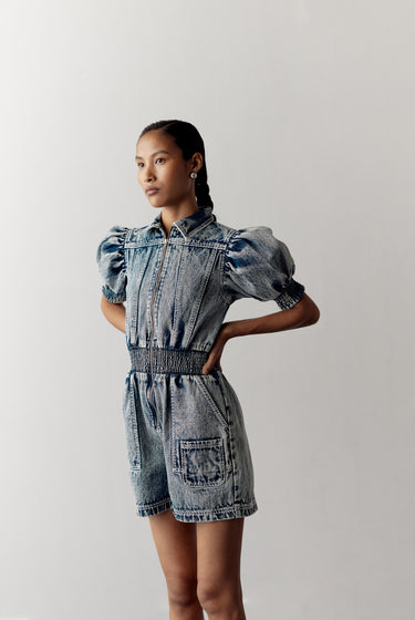 WASHED DENIM PLAYSUIT