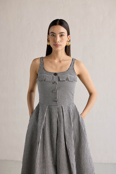 BLACK CHECK DRESS