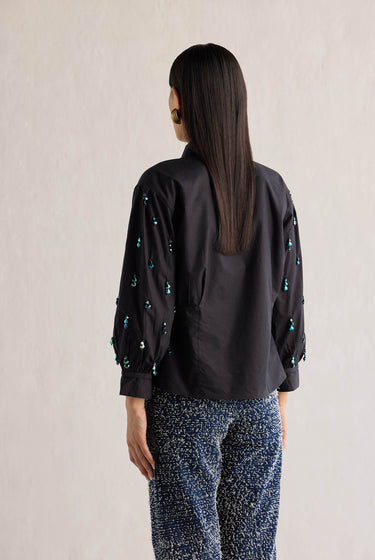 BLACK EMBELLISHED SHIRT