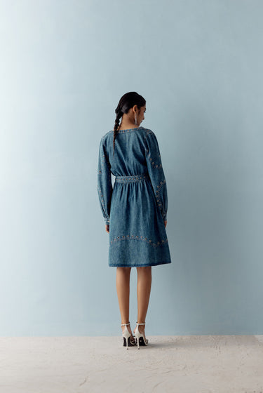 WASHED DENIM DRESS