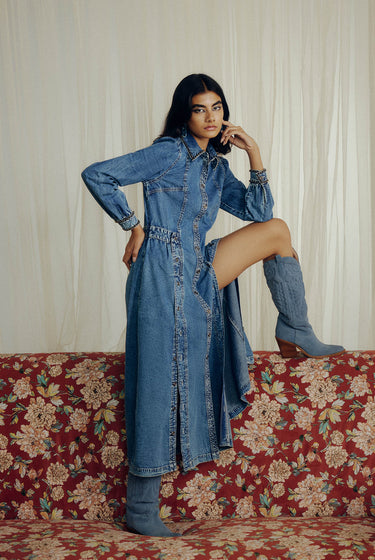 WASHED DENIM DRESS