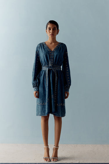 WASHED DENIM DRESS