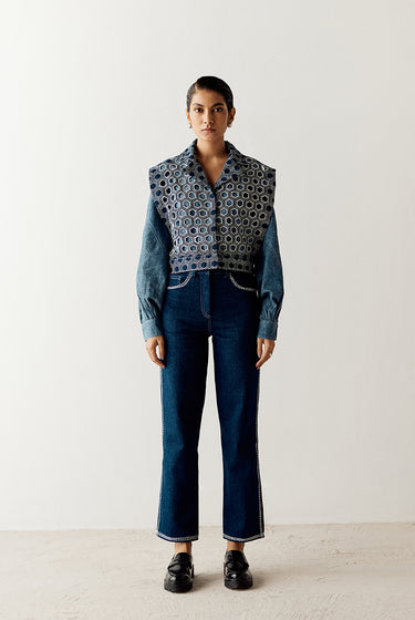 MANNAT SANDHU IN OUR CUTWORK DENIM JACKET