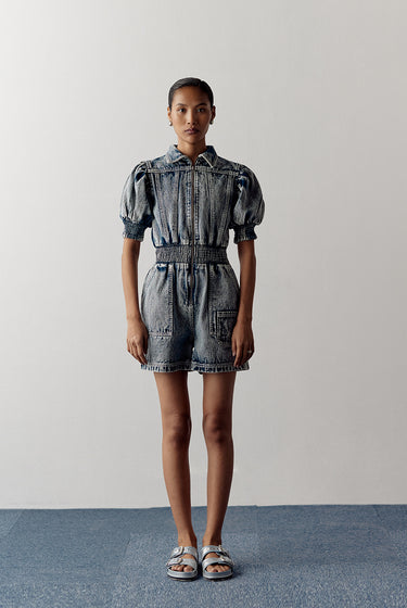 WASHED DENIM PLAYSUIT