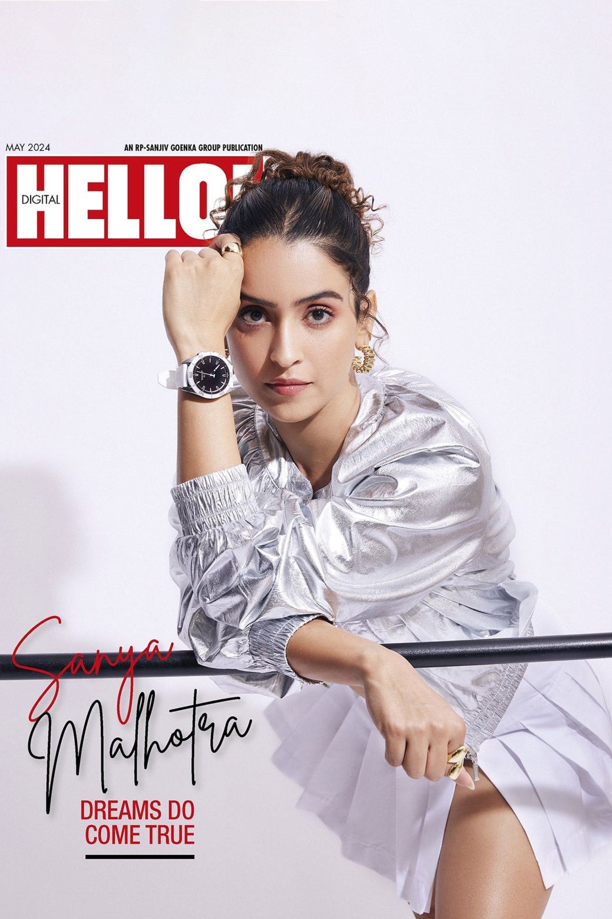 SANYA MALHOTRA IN OUR SILVER FOIL BOMBER JACKET