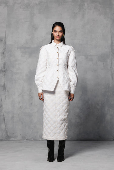WHITE QUILTED JACKET