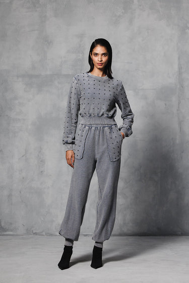 OVERDYED STUDDED TRACKPANTS