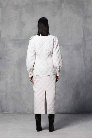 WHITE QUILTED JACKET