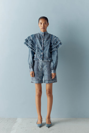 WASHED DENIM COORD SET