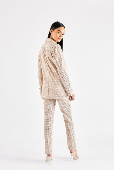 BEIGE SCHIFFLI PANTSUIT - MellowDrama
