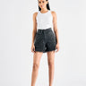 BLACK DENIM EMBELLISHED SHORTS - MellowDrama