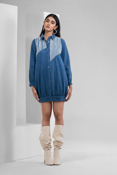KAJAL AGGARWAL IN OUR MARIA OVERSIZE DENIM DRESS - MellowDrama