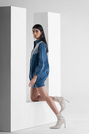 KAJAL AGGARWAL IN OUR MARIA OVERSIZE DENIM DRESS - MellowDrama