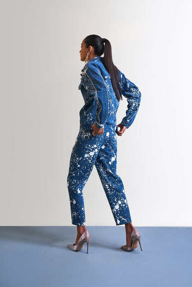 KIRTI KULHARI IN OUR DENIM PAINT SPLASH COORDINATE SET - MellowDrama