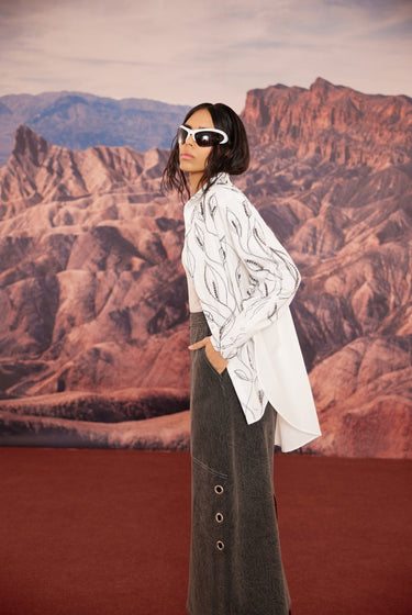 LEAF EMBELLISHED OVERSIZE SHIRT - MellowDrama