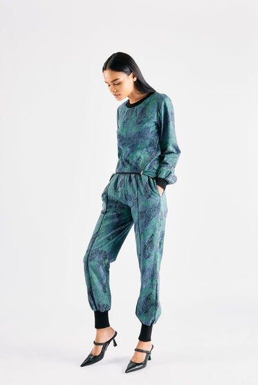 LEAF PRINTED TENCEL JOGGERS SET - MellowDrama