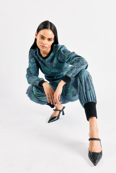 LEAF PRINTED TENCEL JOGGERS SET - MellowDrama