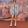 LION EMBELLISHED DISTRESSED DENIM BLAZER & SHORTS - MellowDrama