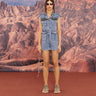 WASHED DENIM STUDDED PLAYSUIT - MellowDrama