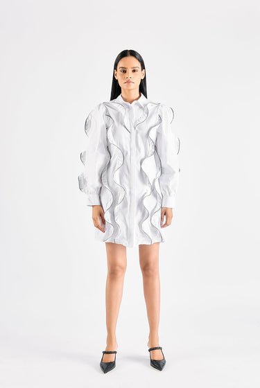 WHITE ZIPPER DRESS - MellowDrama