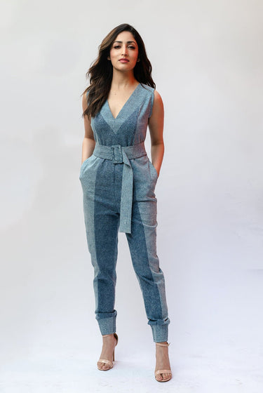 YAMI GAUTAM IN OUR DUAL-DENIM PANELLED JUMPSUIT - MellowDrama